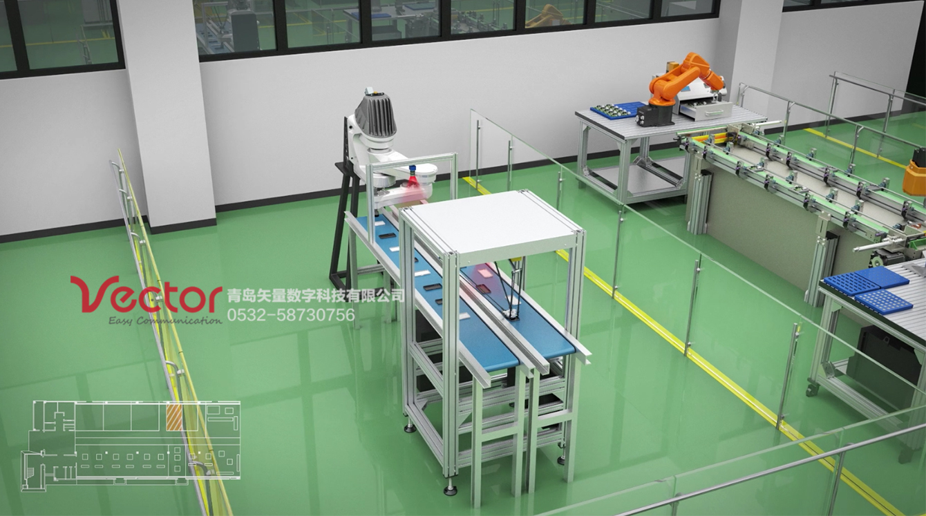 自動分揀機器人動畫，工業動畫，工業生產動畫